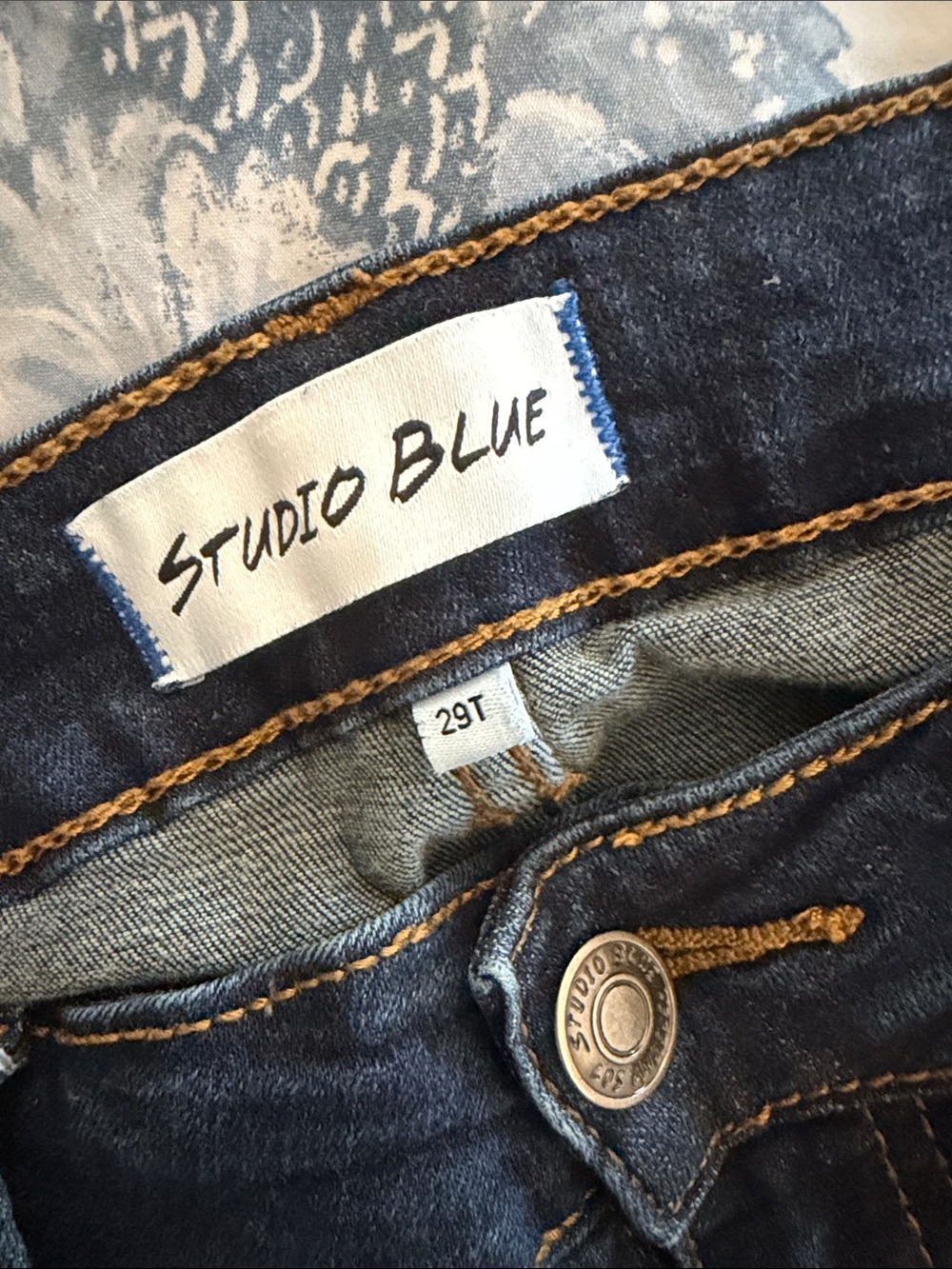 Studio Slim Fit Men's Jeans in Dark Blue with Contrast Stitching